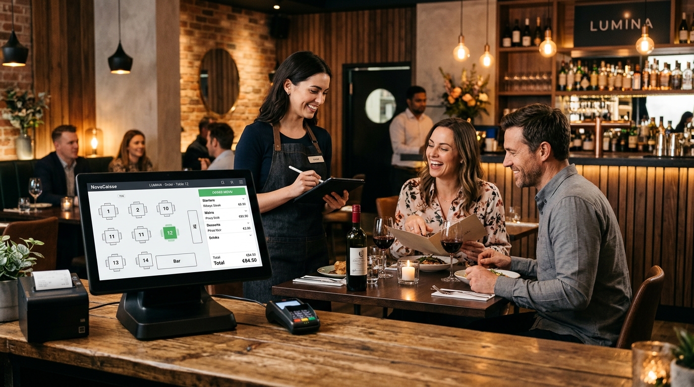 Prise de commande mobile serveur restaurant Nova Caisse